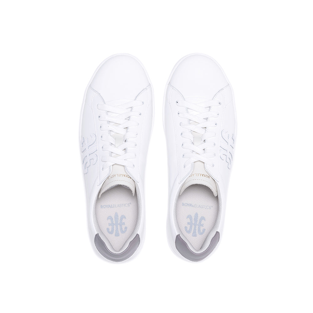 Men's Honor White Gray Logo Leather Sneakers 08021-080