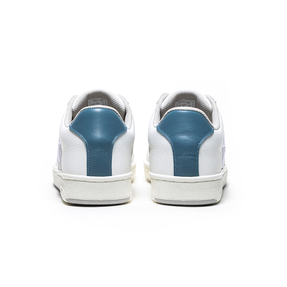 Women's Icon OG White Gray Blue Logo Leather Sneakers 91931-085