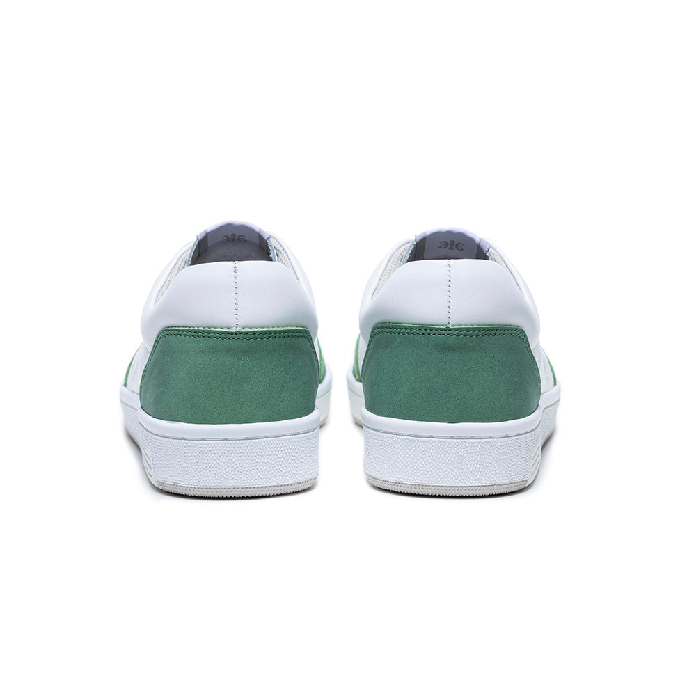 Men's Maker White Green Logo Leather Sneakers 08221-040