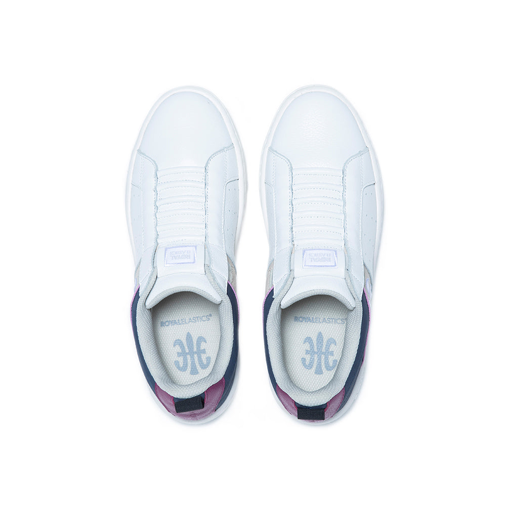 Women's Icon 2.0 White Purple Blue Logo Leather Sneakers 96521-015