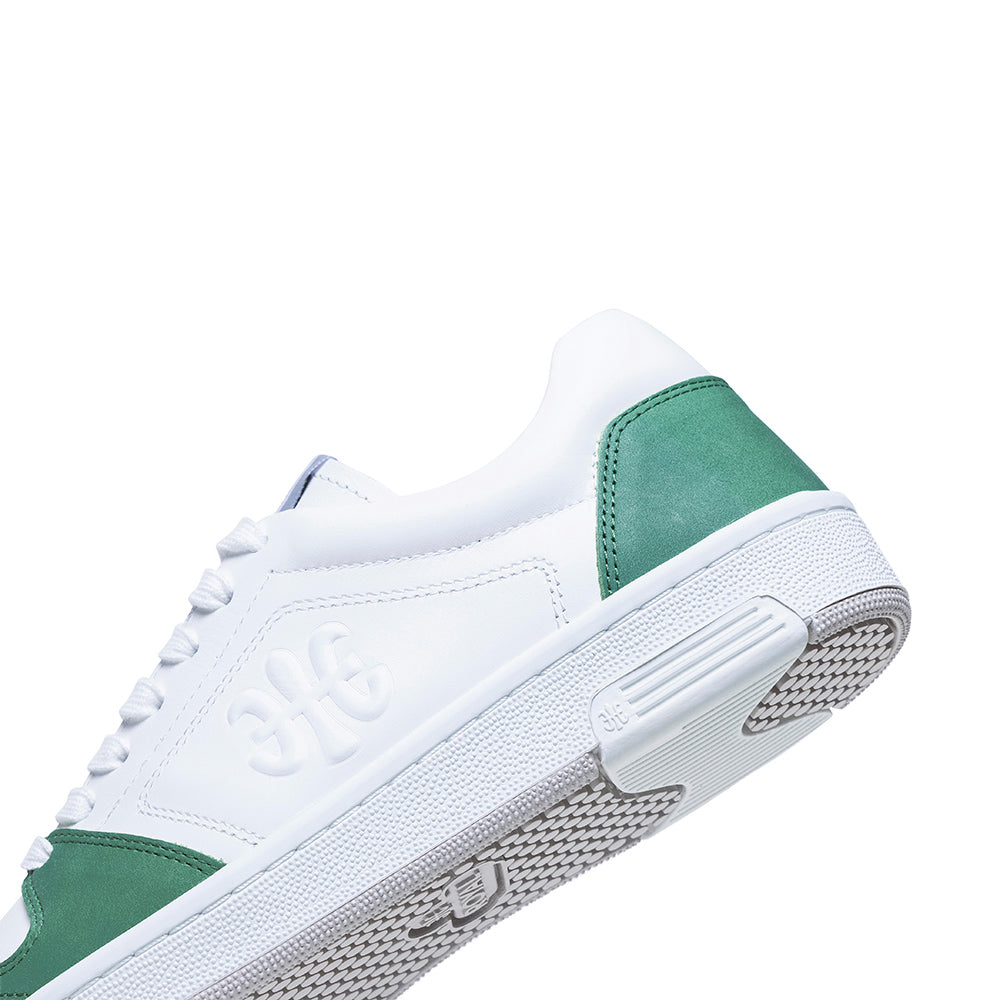 Men's Maker White Green Logo Leather Sneakers 08221-040