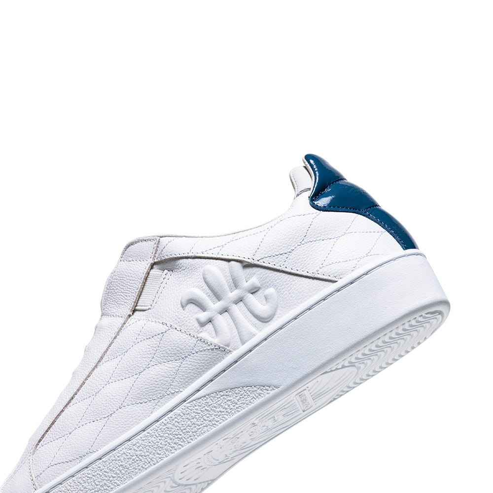 Men's Icon Lux White Blue Leather Sneakers 02523-005