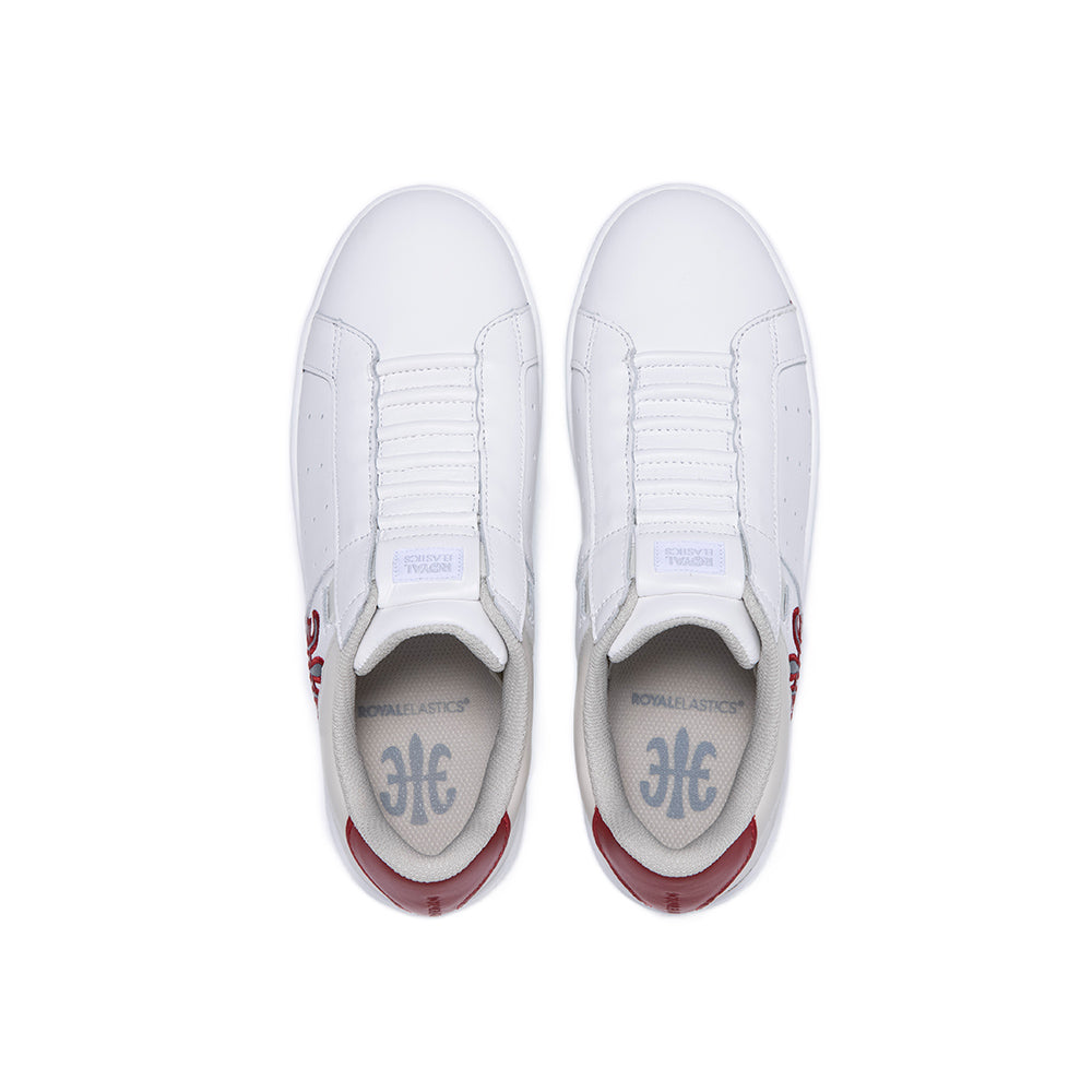 Men's Icon White Red Logo Leather Sneakers 01923-015