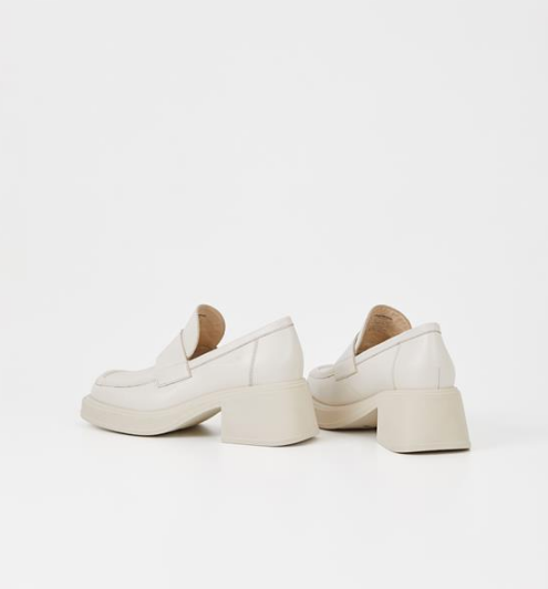 DORAH Off White Heeled Loafers