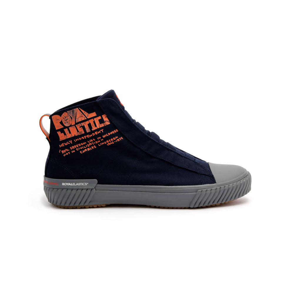 Men's Harajuku Navy Orange Canvas High Tops 04784-551