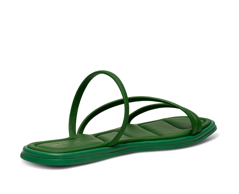 SELENA Strappy Green Flat Sandals