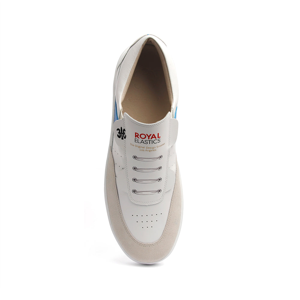 Women's Pastor White Blue Leather Sneakers 91891-005