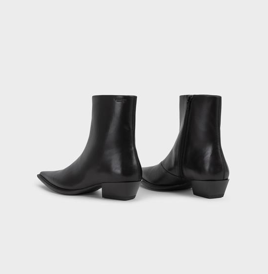 CASSIE Black Pointed Ankle Boots