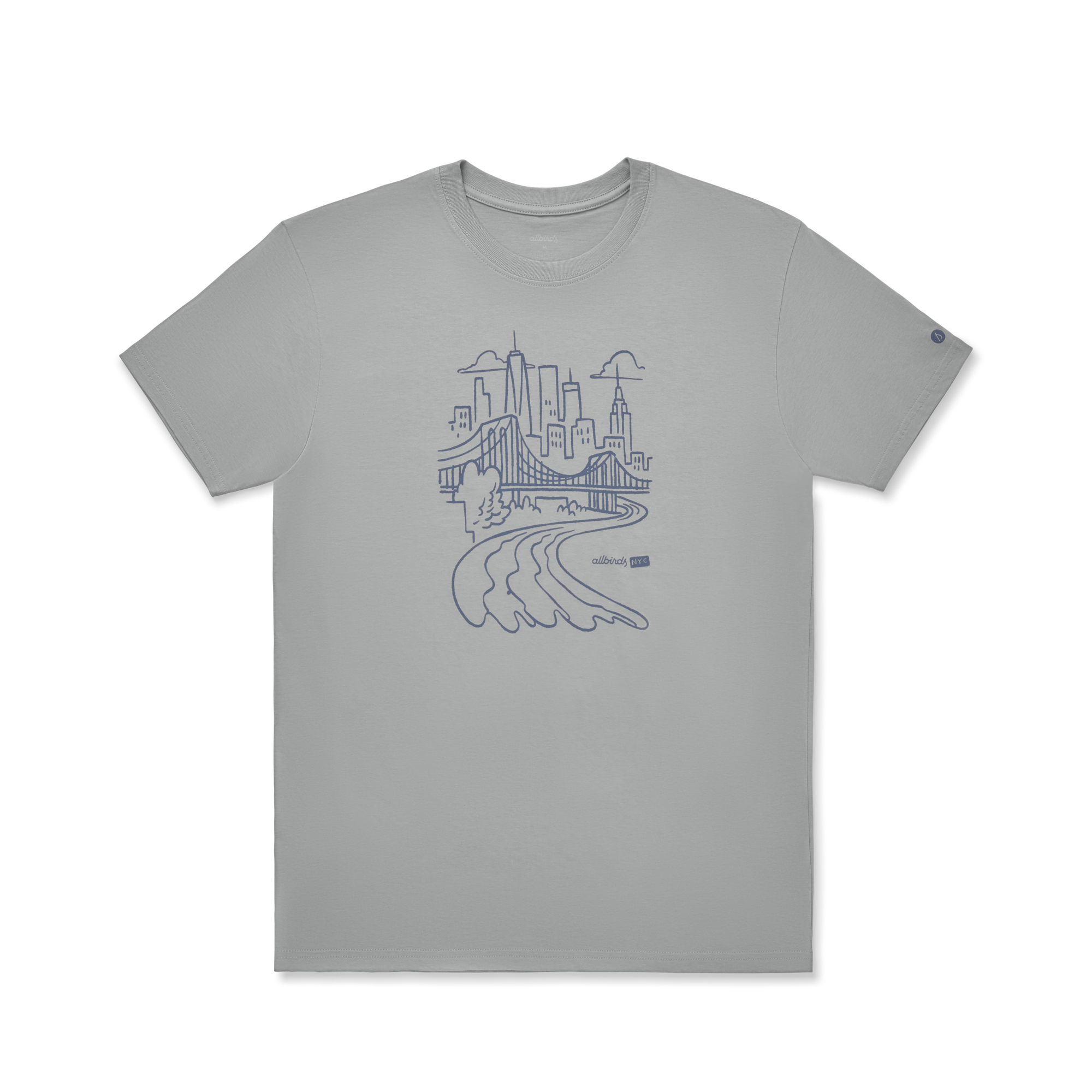 Unisex Organic Cotton Graphic Tee - Medium Grey/Stormy Grey - NYC