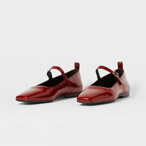 DELIA Dark Red Patent Mary Janes