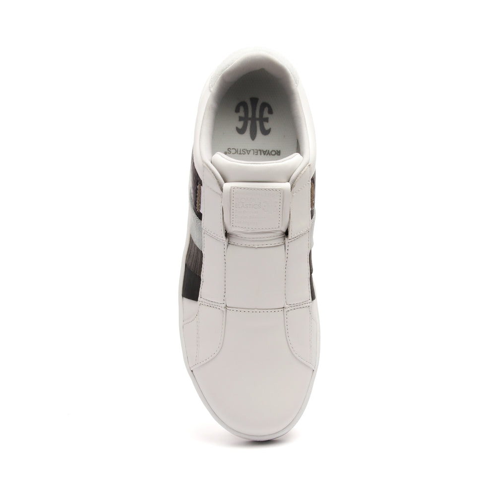 Women's Prince Albert White Gray Leather Sneakers 91483-080