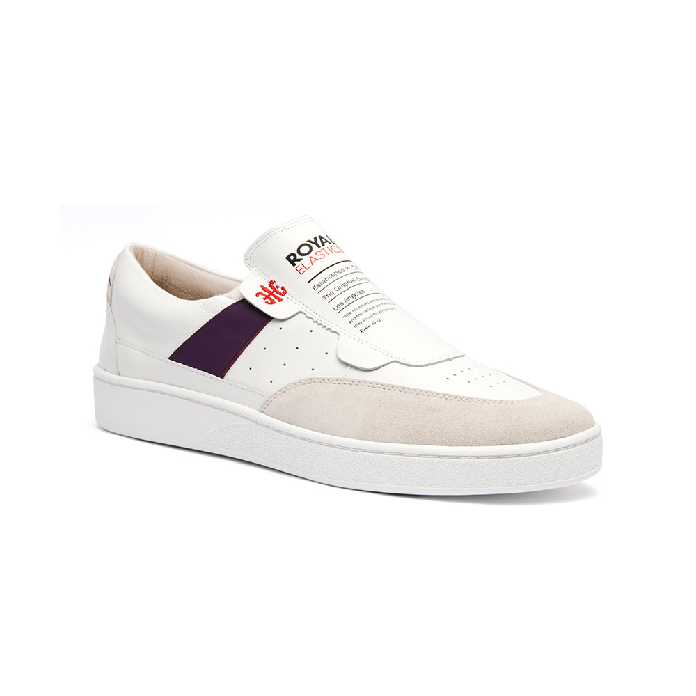 Men's Pastor White Purple Leather Sneakers 01891-006