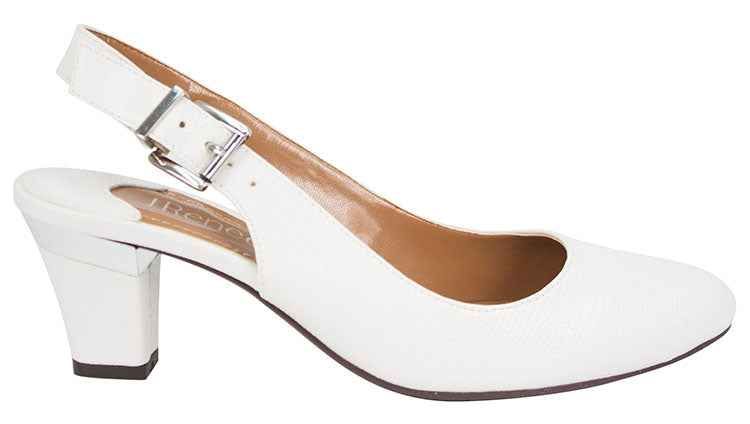 J. Renee Malree White Lizard Print Pump (Women)