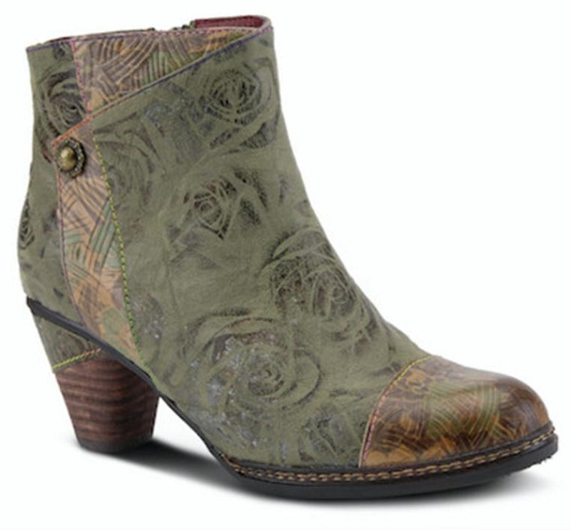 L'Artiste Waterlily Green Multi Leather Boot (Women)