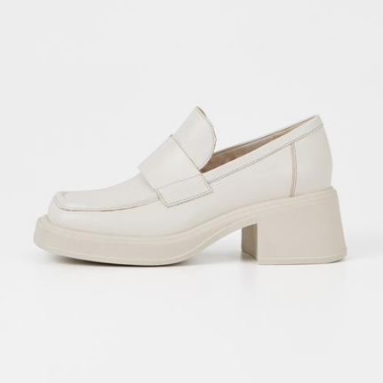 DORAH Off White Heeled Loafers