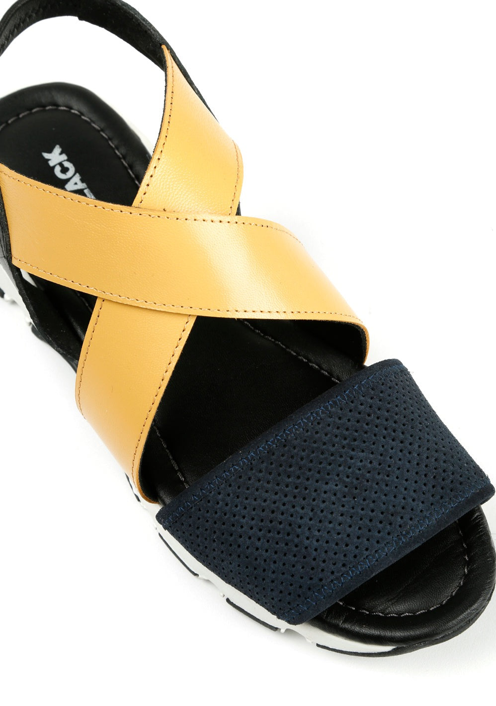 CROSS STRAP BAND Yellow & Navy Sandal