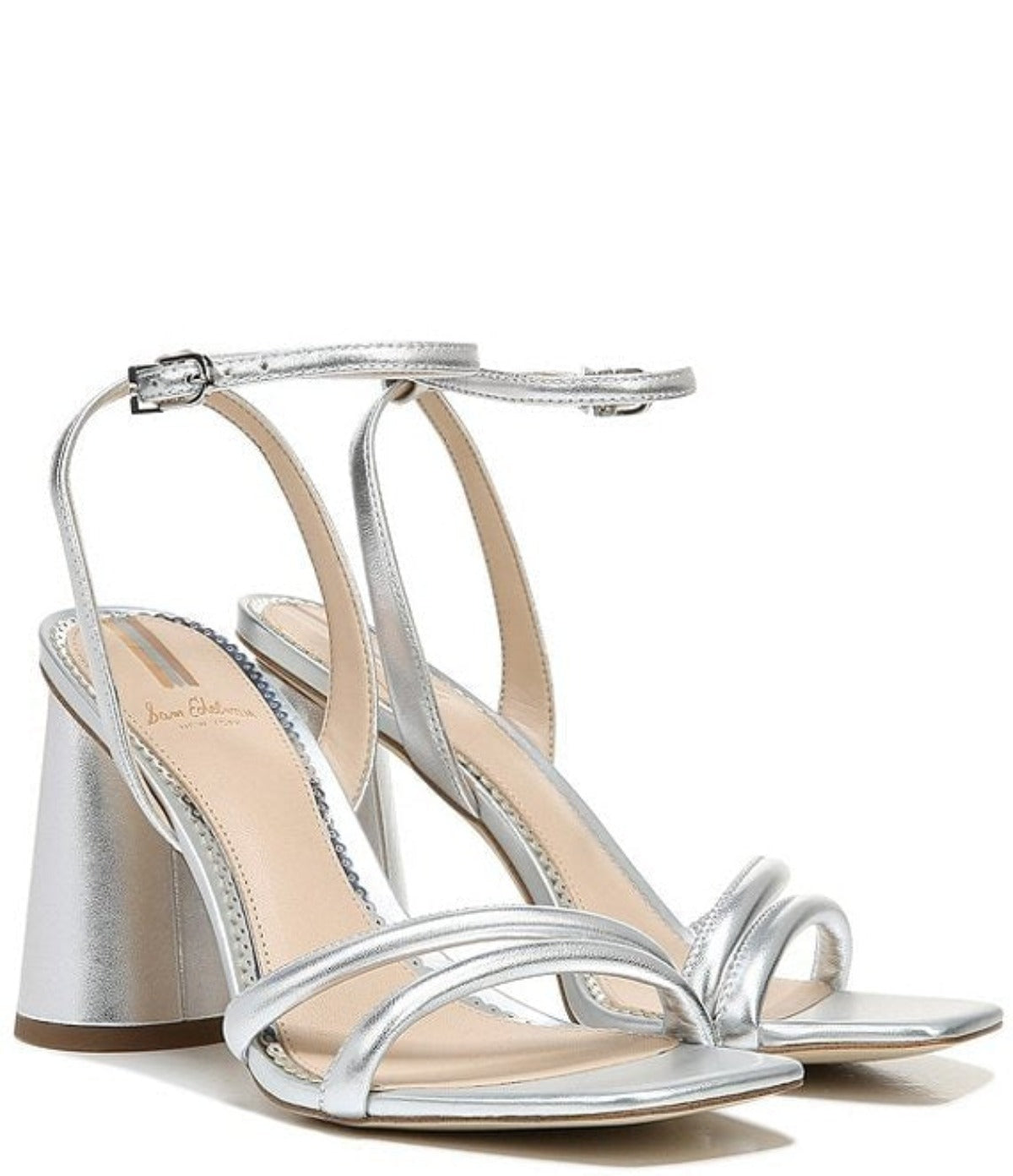 Sam Edelman - Kia Block Heel Ankle Strap Sandal - In Soft silver