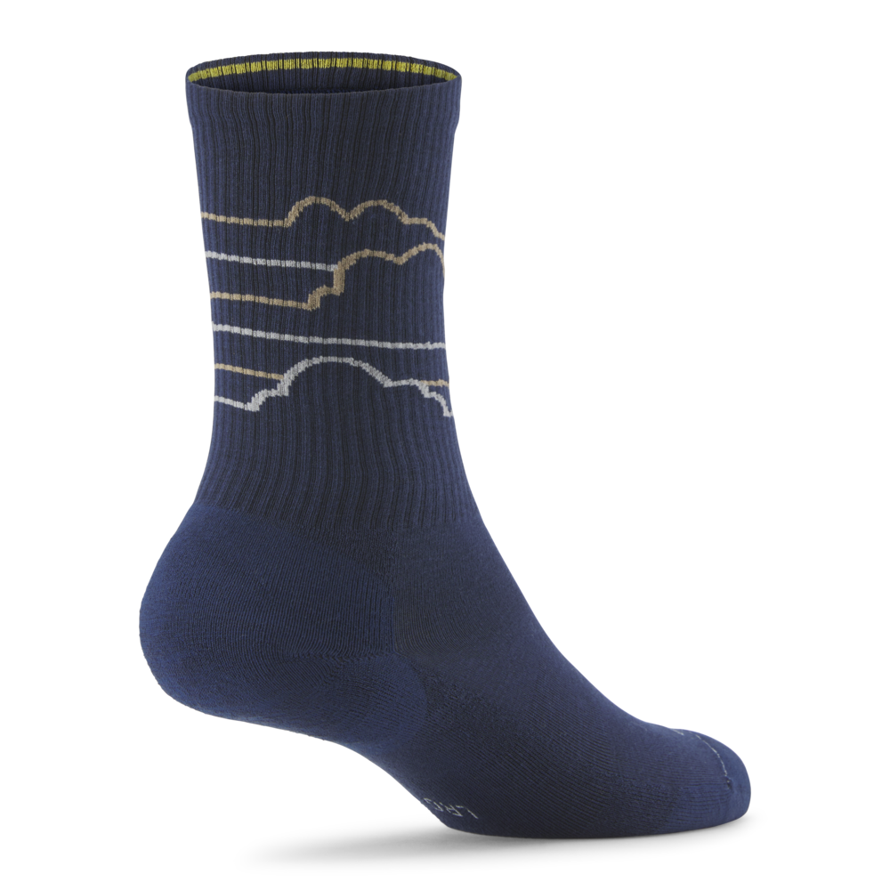 Anytime Crew Sock - Deep Navy/Rugged Beige (Medium Grey) - Cloudstripe