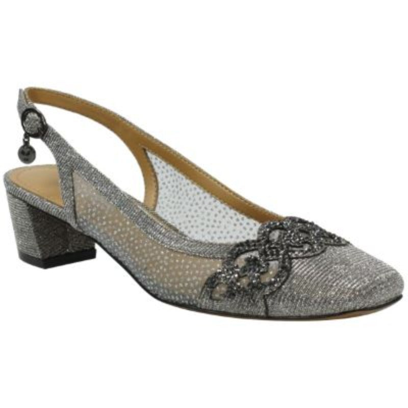 J. Renee` Faleece Pewter Glitter Slingback (Women)