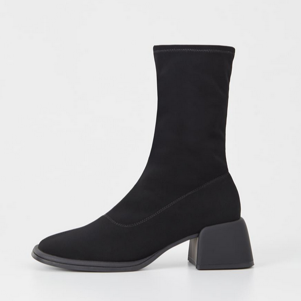 ANSIE Black Stretch Textile Boots