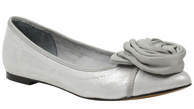 J. Renee Baylynn Silver Fabric Flat (Women)