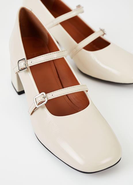 ADISON Cream Patent Mary Jane Pumps