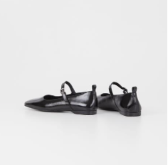 DELIA Black Patent Mary Jane Flats