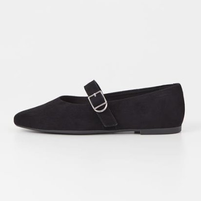 JOLIN Black Suede Ballet Flat