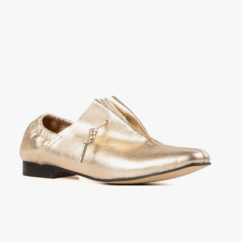 NU DANCE Gold Tie Flats