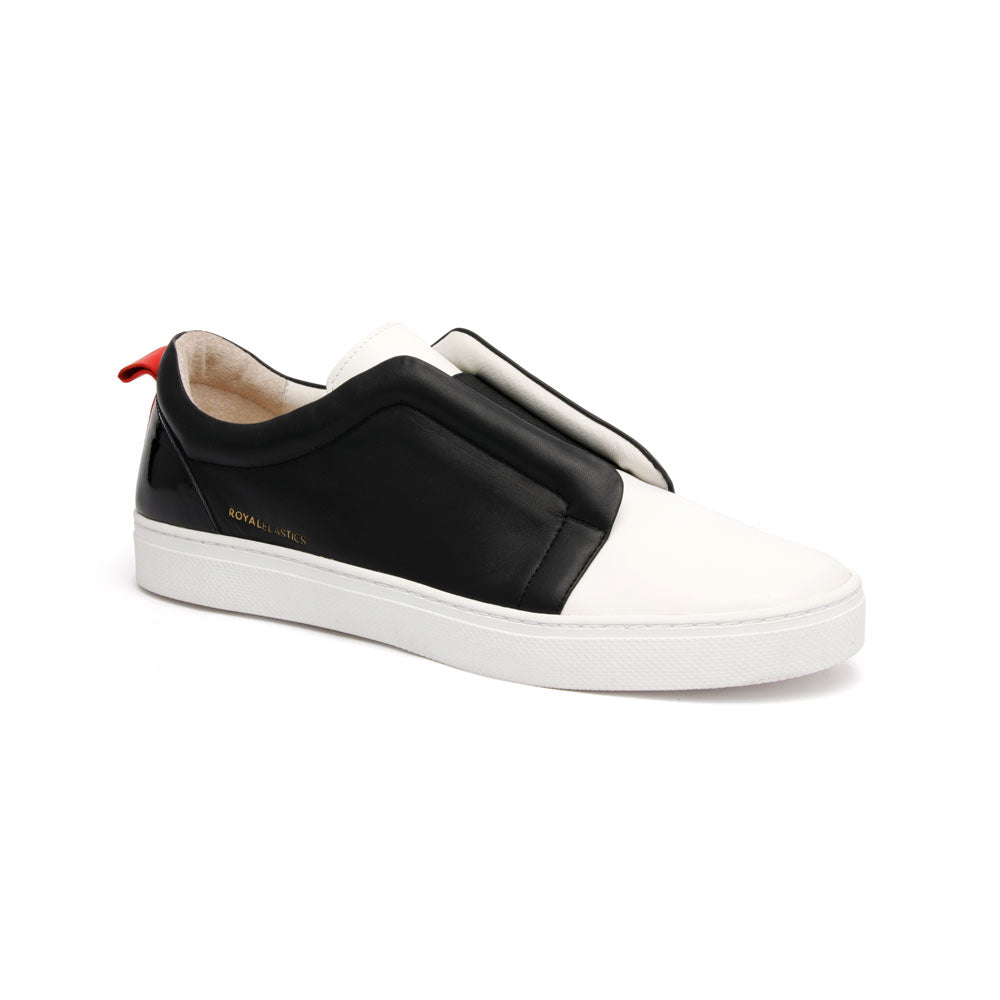 Men's Meister Black White Red Leather Low Tops 04384-990