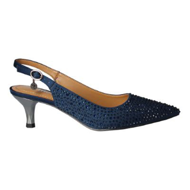 J. Renee Ferryanne Navy Rhinestone Pump (Women)