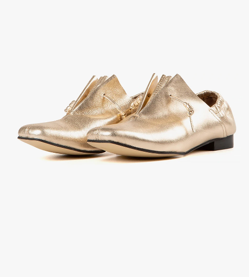 NU DANCE Gold Tie Flats