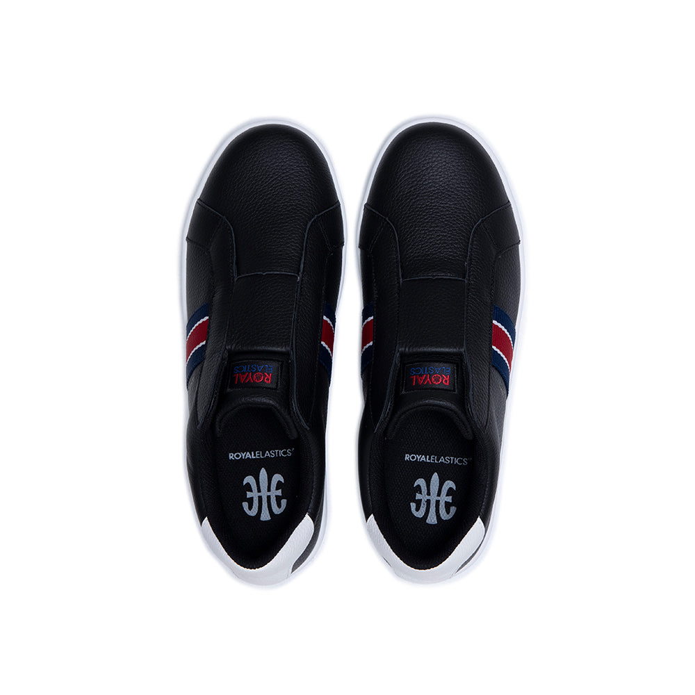 Men's Bishop Black Red Blue Leather Sneakers 01722-901