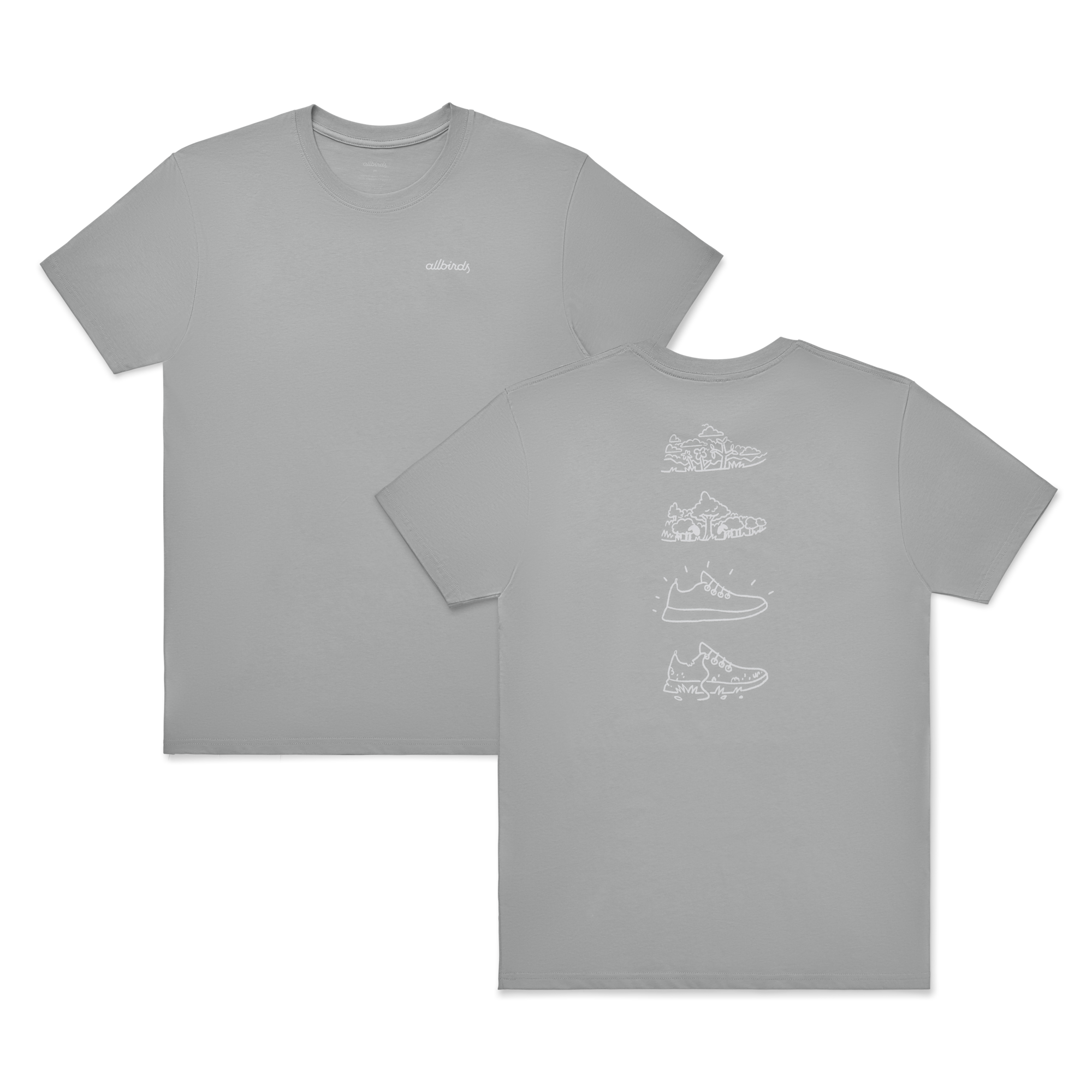 Unisex Organic Cotton Graphic Tee - Medium Grey/Light Grey - Shoes