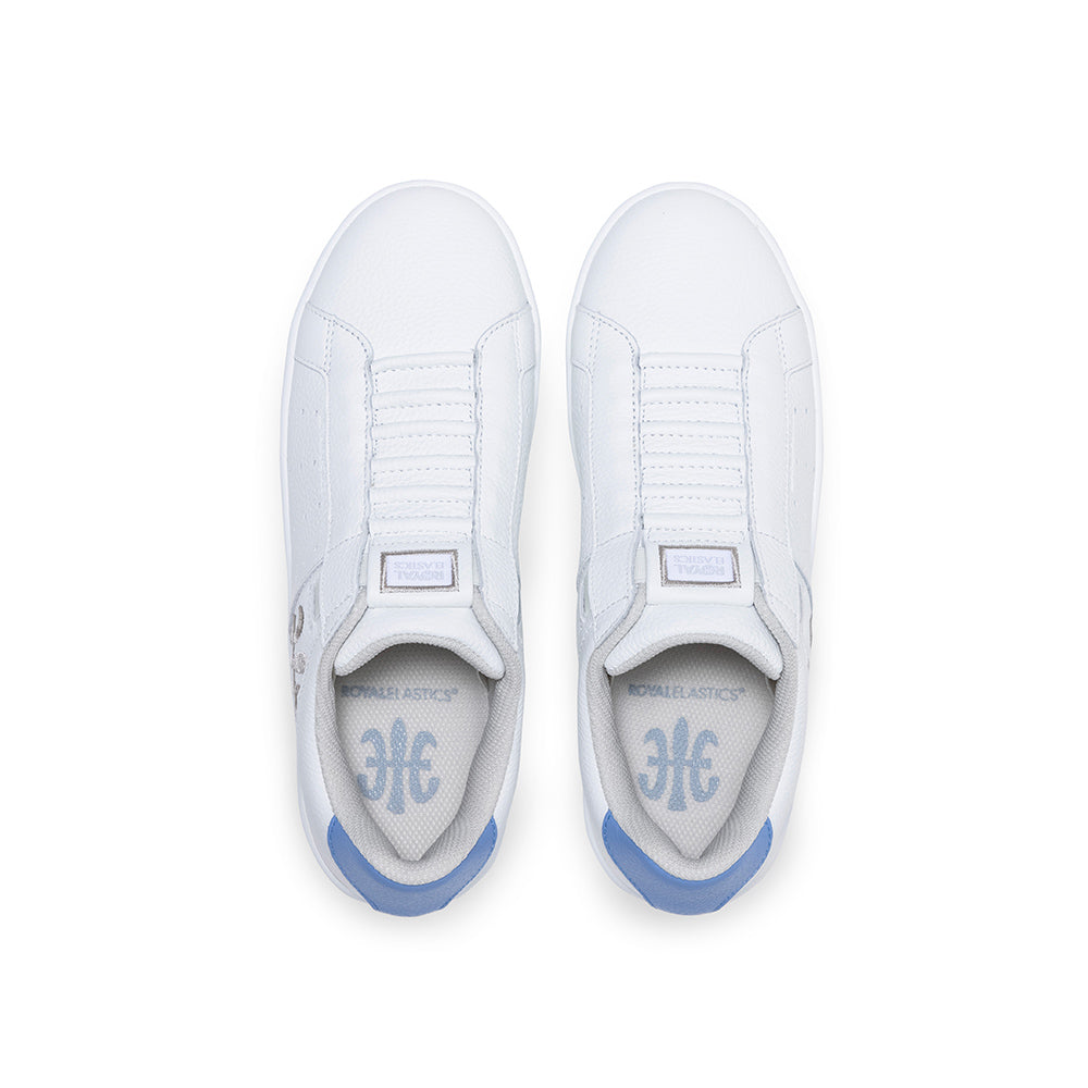 Men's Icon White Blue Logo Leather Sneakers 01922-085