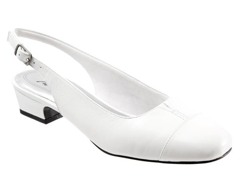 Trotters Dea White Leather Slingback Pump (Women)