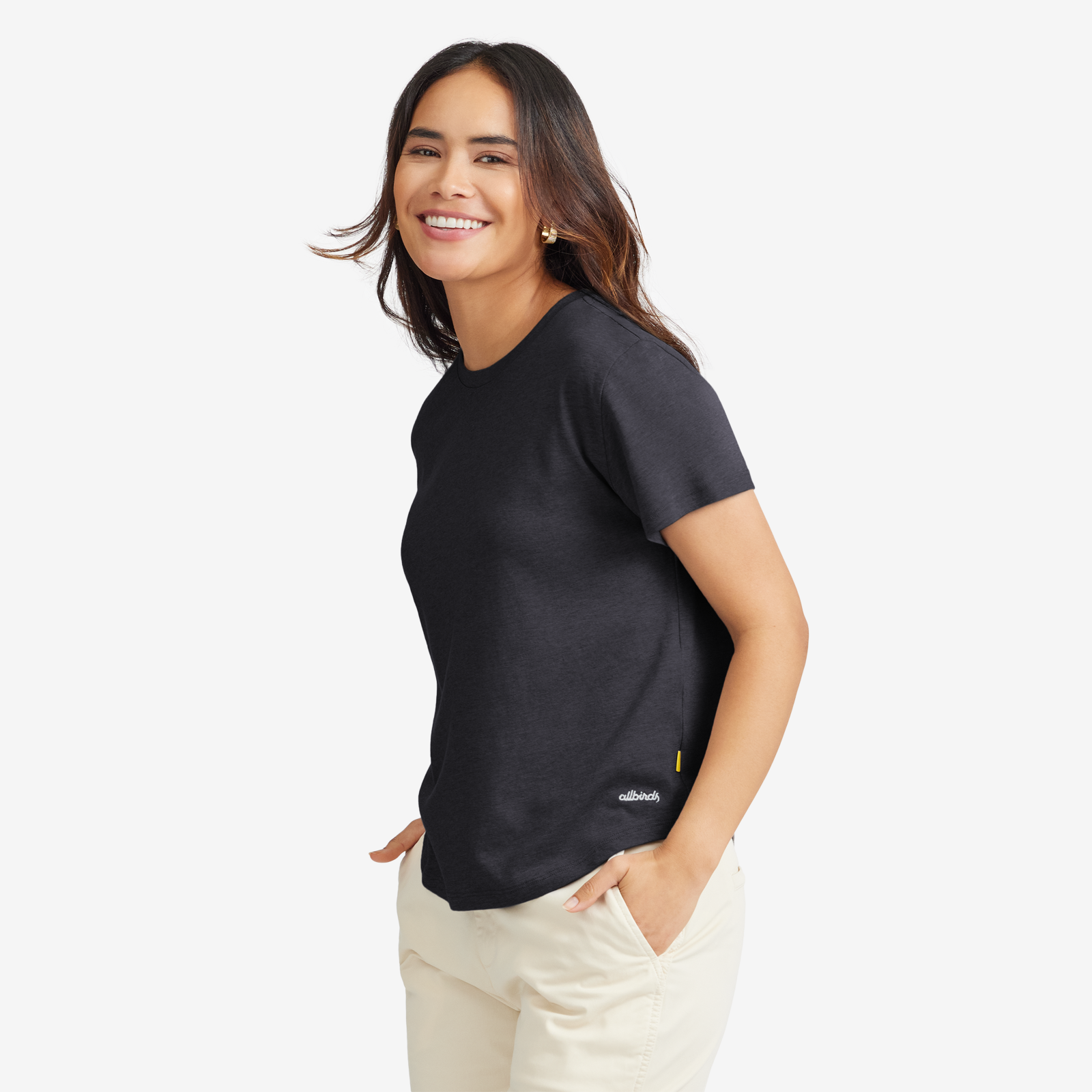 Women's Soft Merino Tee - Natural Black