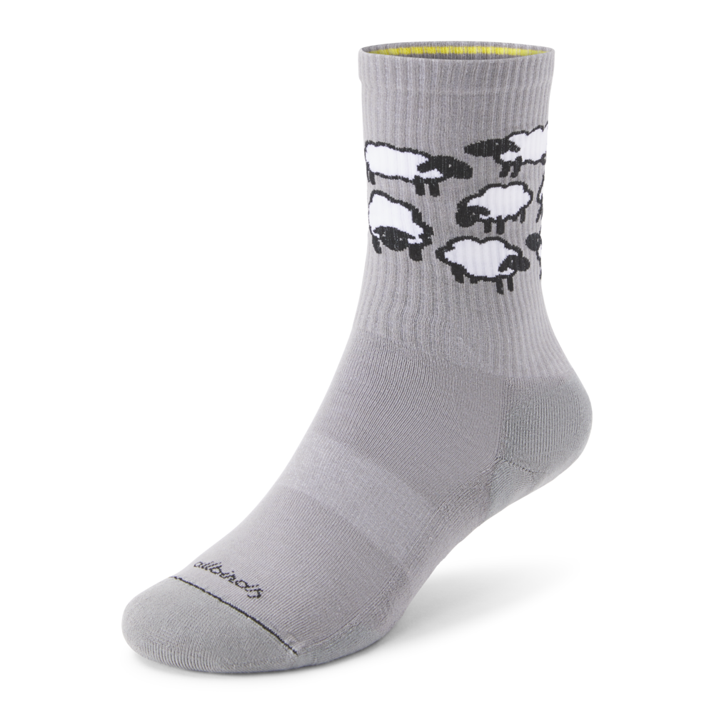 Anytime Crew Sock - Medium Grey/Blizzard (Natural Black) - Sheep