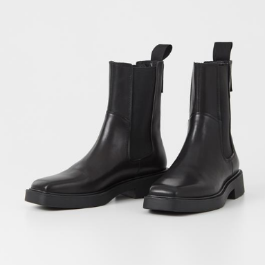 JILLIAN Square Toe Black Chelsea Boot