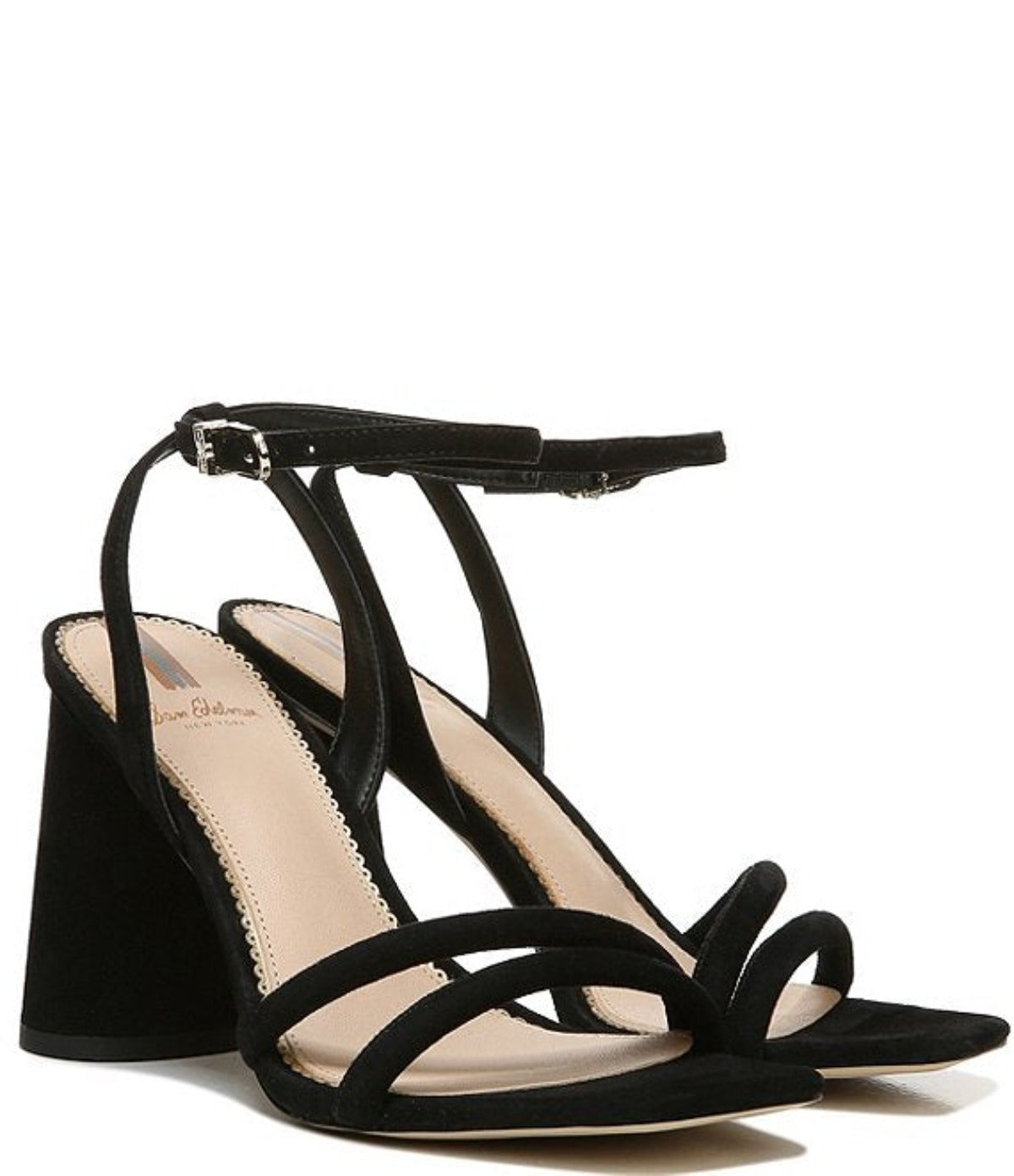 Sam Edelman - Kia Block Heel Ankle Strap Sandal - In Black Suede