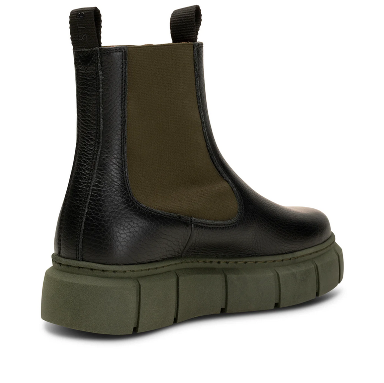 TOVE Black & Khaki Chelsea Boots