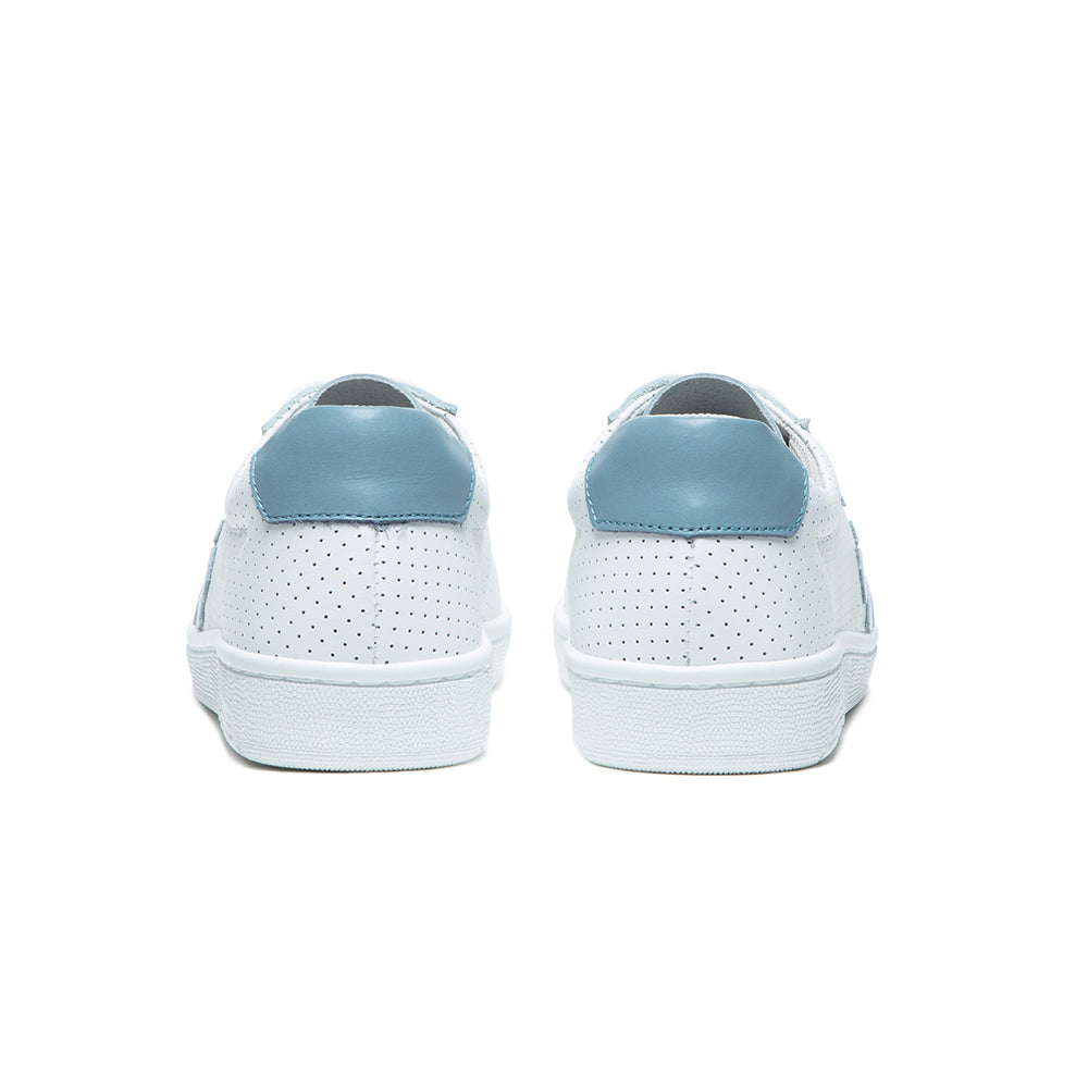 Women's Honor White Blue Logo Leather Sneakers 98014-085