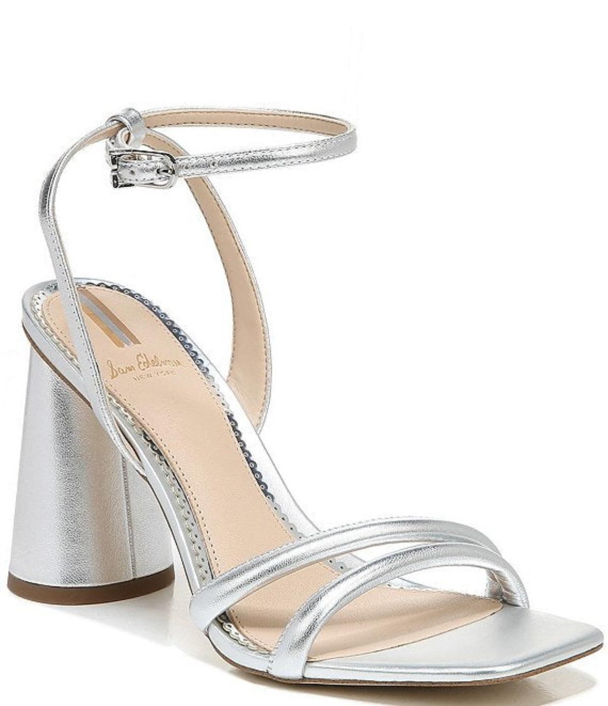 Sam Edelman - Kia Block Heel Ankle Strap Sandal - In Soft silver