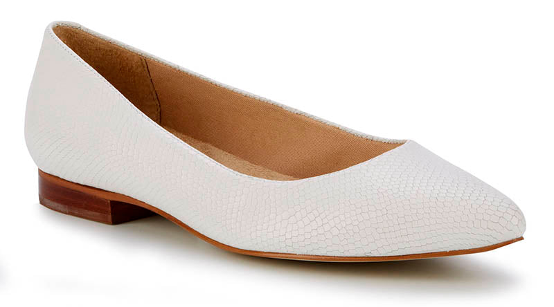 Walking Cradles Reece White Snake Print Flat (Women)