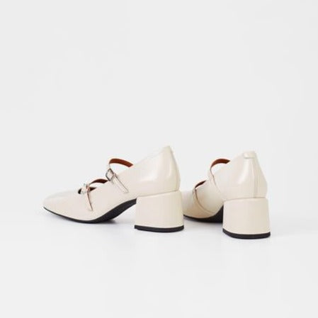 ADISON Cream Patent Mary Jane Pumps