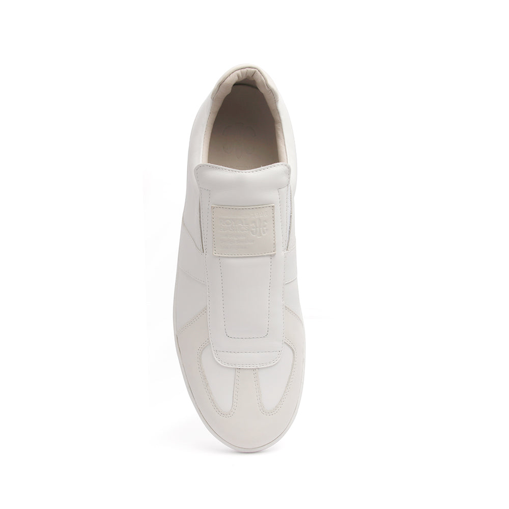 Men's Smooth White Leather Low Tops 01592-000