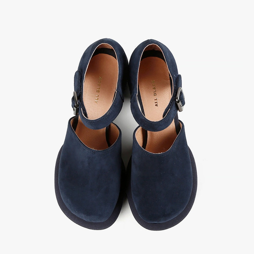 MOD MARY JANE SHOES Navy Suede