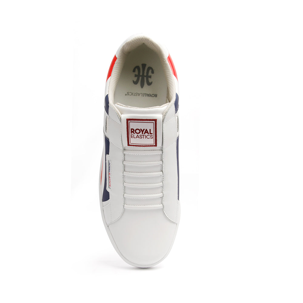 Men's Icon Cross White Blue Red Leather Sneakers 02993-150