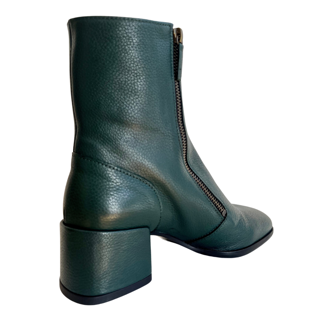 NIKI Forest Green Double Zipper Boots