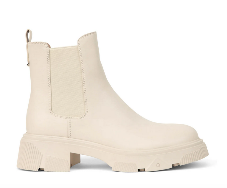 TAYLA Off-White Vegan Chelsea Boots